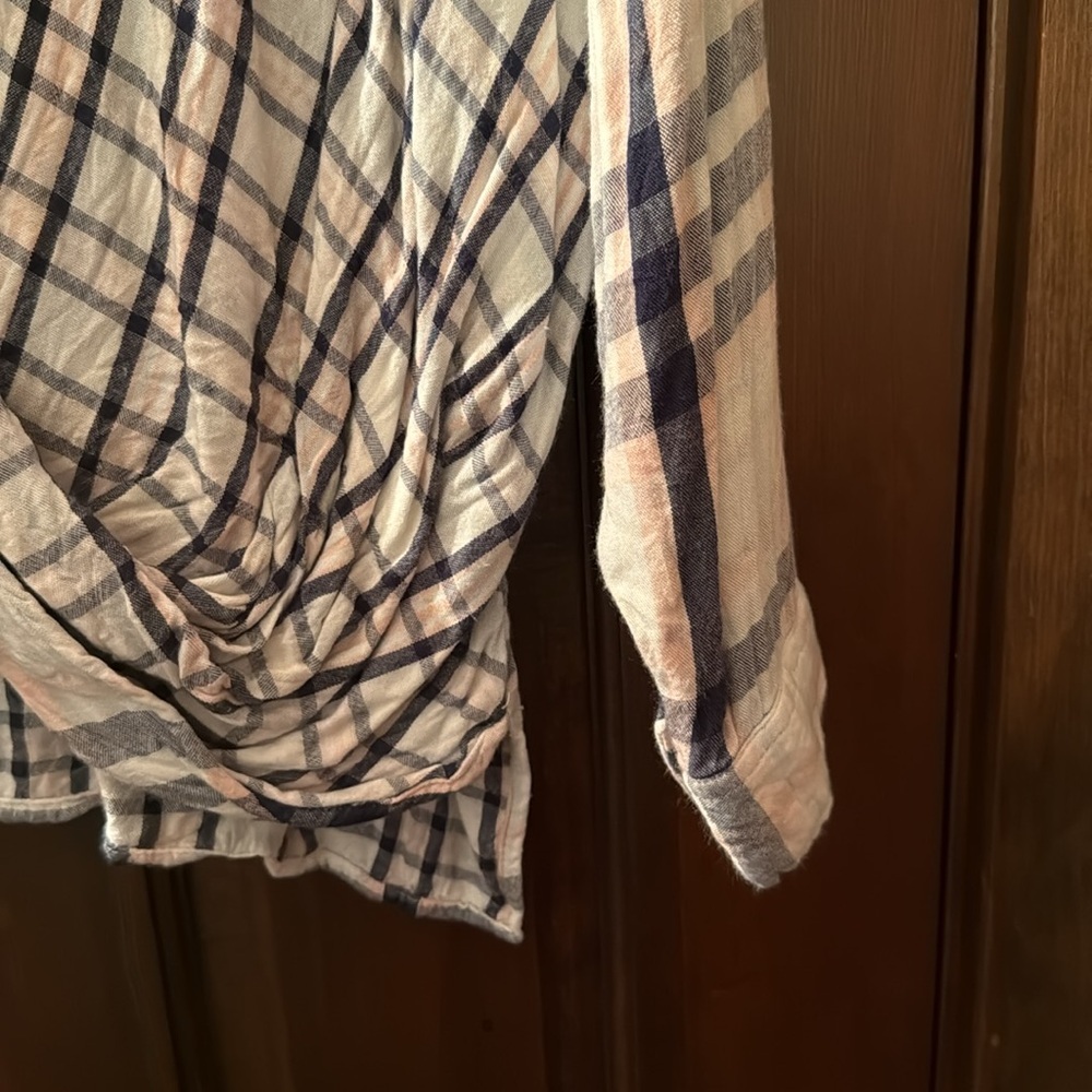 Krazy Kat Plaid Wrapped Draped Top - Picture 5 of 9